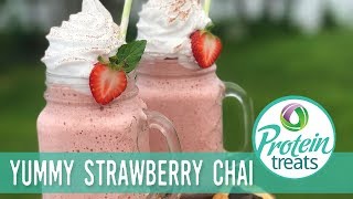 How to Make Strawberry Smoothie with Chai Tea Recipe - Protein Treats by Nutracelle