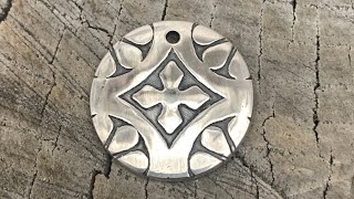 Bottlebee: Making a sterling silver patterned keyring tag