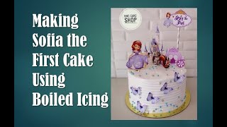 Sofia the First Cake Using Boiled Icing