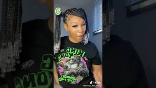 Hairstyles for Knotless Braids 💚 #knotlessbraids #knotlessbraidswithbeads #shortknotlessbraids