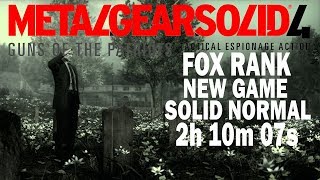 MGS4 | NG Solid Normal Fox Rank | No Saves Speedrun in 2h 10m 07s