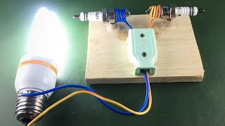 Electric Free Energy Generator Using By Spark Plug With Magnet 100%