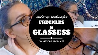 everyday make-up routine for freckles & glasses  // drugstore products