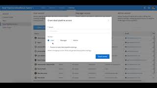 Deal pipeline access settings