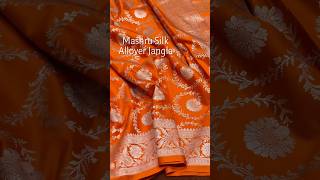 Smooth Beautiful Saree 😍 Orange Mashru Silk #pattusaree #sareevlog #sareedraping #sareeshort