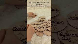 Celebrate Every Moment with Wooden Holiday Milestones | Perfect Baby Photo Props & New Mom Gifts!