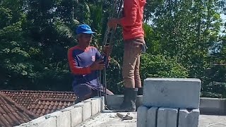 proses mendirikan slof tiang