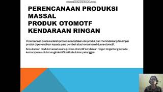 Perencanaan produkisi massal produk otomotif kendaraan ringan