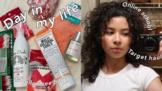 Day in my life vlog: Dollar Tree + Target beauty haul | online school & organizing hygiene products