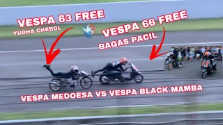 GOKIL VESPA RANGKA STD VS RANGKA BEBAS‼️ATAS NYA NGERI VESPA MEDOESA😱