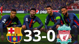 MESSI, RONALDO, MBAPPE, NEYMAR, ALL STARS | BARCELONA 33-0 LIVERPOOL