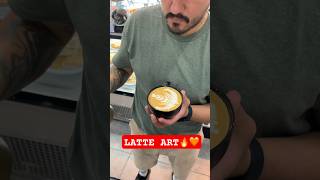 LATTE ART 🔥 free pour ? I don’t know !! 🤷 #latte #baristadaily #coffeeart #barista #latteart