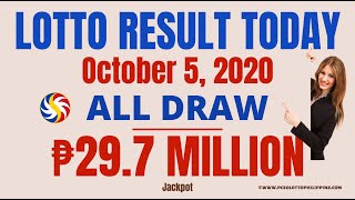 PCSO Lotto Result Today October 05, 2020