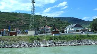 Beautiful view of the Danube river while docking at Spitz, Austria