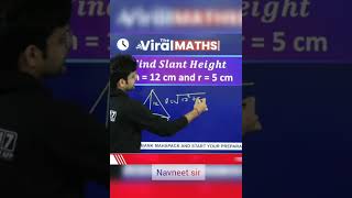 find slant height | easy trick | Navneet sir #adda247