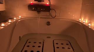 Bathtub Filling ASMR // Waterfall Faucet Decorated with Candles 6 Hour Loop