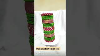 #short#tranding#Customized bangleforhalfsareemaching silkthread&fabricbangles#fabricbangles#silk