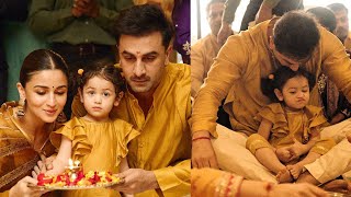 Ranbir Kapoor Alia Bhatt with Her Daughter Raha Kapoor Celebrate Diwali At Their House