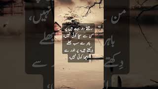 باہر سے سب بھلے دِکھتے ھیں لیکن! #trendingshorts #quotes #deepslines #youtubeshorts #urduquotes