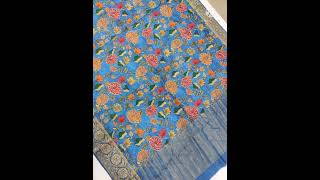 Kalamkari printed munga silk sarees