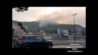 Pauroso incendio sulla collina dei Camaldoli. Napoli