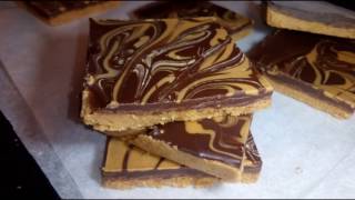 وصفة مربعات زبدة الفول السوداني بدون فرن         no bake peanut butter bars receipe