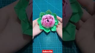 DIY paper lotus making #shorts #diy #lotus #craft #trending #youtubeshort