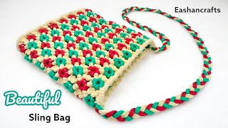 Macrame Bag Tutorial | Beautiful Macrame Sling Bag New Design | Macrame Purse