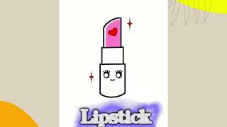 How to Draw Cute 💄LIPSTICK 💄 Step By Step, Draw Cute Inspiration #trending #viral  #youtuber