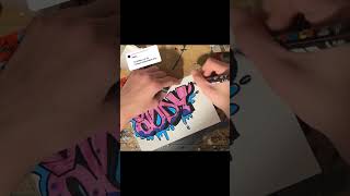 Graff for comment 🤙#shorts #graffiti #tagging #graff #posca #molotow #art #straightletter #colours