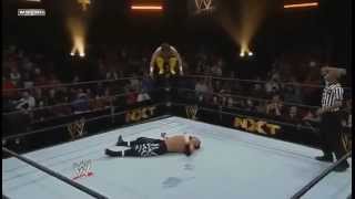 Adrian Neville Finisher - Corkscrew Shooting Star Press on Sakamoto