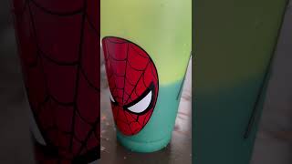 We made Spider-Man stomach turn green #experiment #family #funny