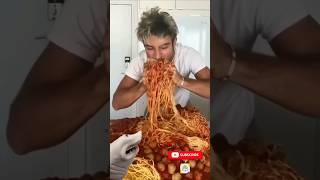 Mukbang Spaghetti BARBAR Vs Lite 🍝 | Shark puppet Respect #asmr #viral