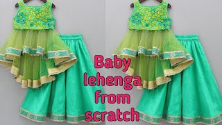 3 year baby lehenga choli cutting and stitching from scratch |Baby lehenga choli cutting & stitching