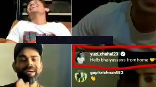 Virat Kohli on chahal on live chat | virat kohli and sunil Chhetri on live chat |