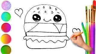 How to draw a Burger easy and quikly. Squishmallow