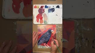 Painting an American Crow as Part of My 100 Day Project