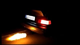 BMW 325i E36 TURBO LAUNCH CONTROL - HUGE FLAMES