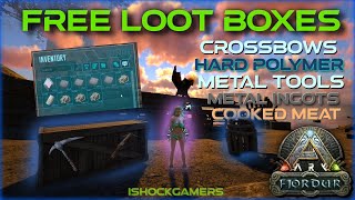 Ark Fjordur - FREE LOOT BOXES | HARD POLY - CROSSBOWS - METAL TOOLS  SITTING ON THE BEACH? OBSIDIAN?