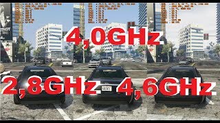 Gargalo (Bottleneck) Core i5 2,8 vs 4,0 vs 4,6GHz - GTA 5