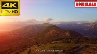 🎁4K Aerial view from drone to mountain landscape in Europe violet sunset | DAILY NATURE FOOTAGE