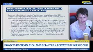 Senador Flores dio preferencia a proyecto que modifica el escalafón de Policía de Investigaciones