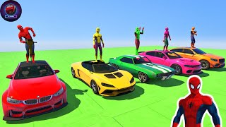 SPIDER-MAN’S RAMP DANCE WITH COLORFUL CARS! 🕷️🔥 | GTA V