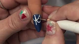 Cute wee blue festive nails