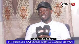 MADEMBA NDOUR INVESTI TETE DE LISTE DEPARTEMENT DE RUFISQUE POUR LES LEGISLATIVES AVEC ANDU NAWLE