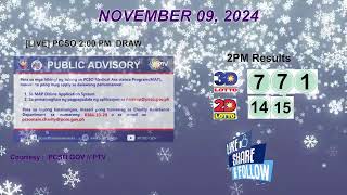 [LIVE] PCSO 2:00 PM DRAW - NOVEMBER 09, 2024 LOTTO RESULTS