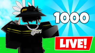 1000 SUBS STREAM *KIT/ROBUX GIVEAWAY AT 1K SUBS* (Roblox Bedwars 🔴LIVE🔴)