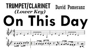 On This Day Trumpet Clarinet Lower Key Sheet Music Backing Track Partitura David Pomeranz