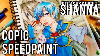 Copic Marker Speedpaint - Pegasus Knight Shanna from Fire Emblem (Fanart Friday!)