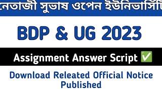 NSOU UG & BDP Assignment Answer Script Download Releated Official Notice Published @syedjsmfamily